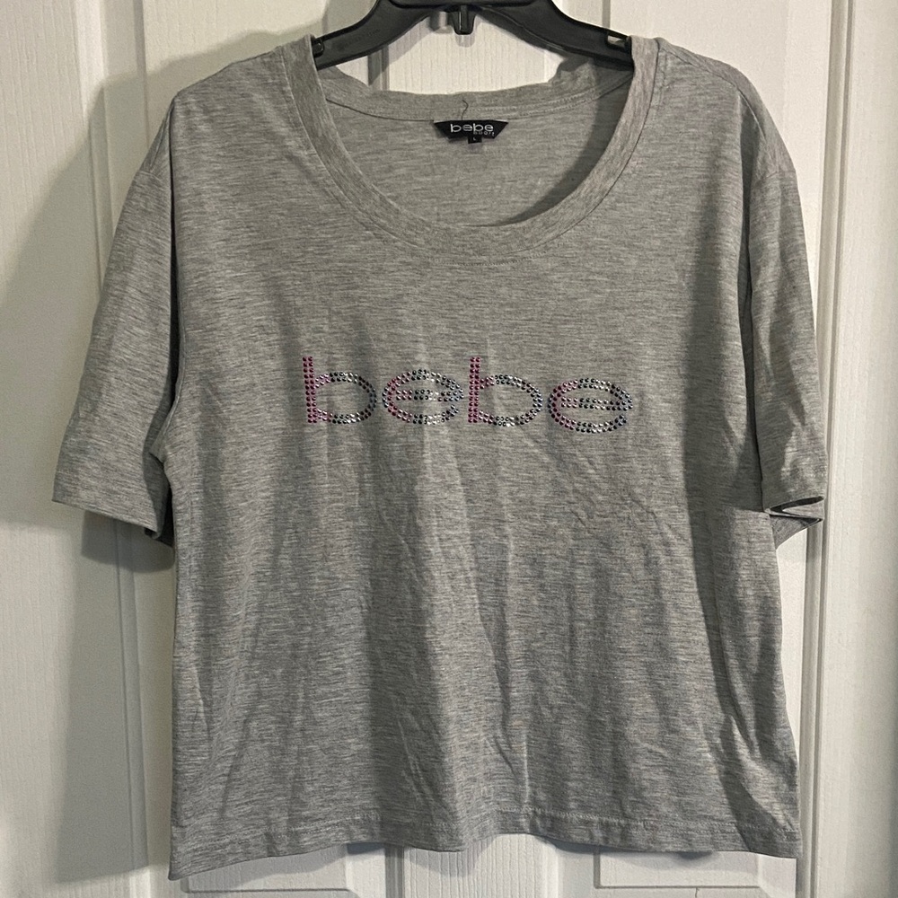 Bebe Heather Gray Short Sleeve Tee